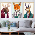 北欧水彩麋鹿客厅装饰画