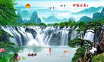 松鹤山水画