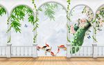 竹子梅花孔雀图