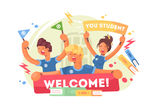 卡通运动会活动海报banner
