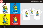 亲子装情侣装印花卡通小狗矢量图