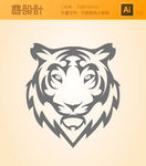 猛兽头部矢量图