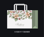 花朵树叶淡雅手提袋