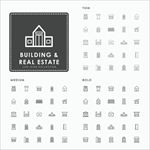 100种建筑房屋精细图标图片