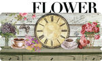 欧式复古花卉钟面素材设计装饰画
