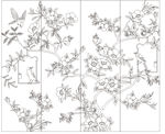 真丝立线茶花鸟