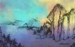 新中式山水背景墙