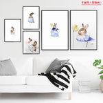 卡通装饰画水彩北欧装饰画