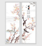 唯美花鸟画创意移门