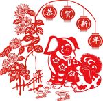 矢量剪纸狗