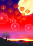 灯笼月亮元宵佳节