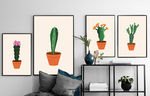小清新仙人掌盆栽装饰画