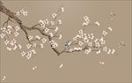 中式手绘花鸟