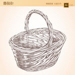 竹篮矢量图
