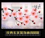 花卉背景墙装饰画