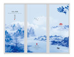 唯美山水风景移门