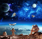 宇宙星空银河吊顶背景墙