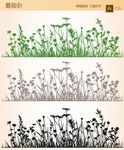 花草线描矢量图