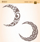 部落抽象纹身矢量图