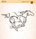 骏马纹身矢量图