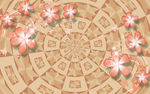 现代花卉3D空间电视背景墙