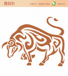 牛头CDR标志刺青矢量图