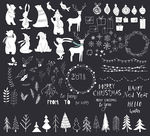 手绘森系冬季森林动物精致圣诞