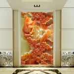 仿玉雕荷花电视背景墙