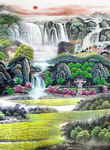 山水国画玄关