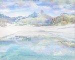 大理石纹山水冰天雪地背景墙