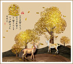 招财进宝发财树装饰画