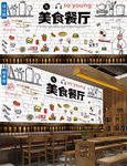 汉堡餐厅背景墙