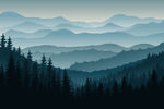 北欧森林风景横幅装饰画背景