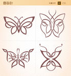 蝴蝶剪影矢量图