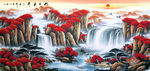 流水生财国画