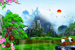 迎客松 山水画