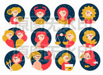 12十二星座卡通萌妹头像插图