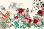 牡丹背景墙