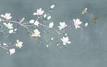 中式玉兰花花鸟