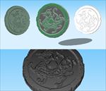 瓦当四神兽青龙3D模型