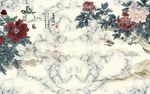 大理石 牡丹花