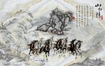 大理石 山水情水墨