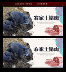 农家土猪肉宣传海报
