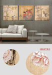 中式工笔花鸟无框画沙发装饰画