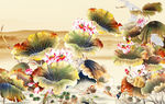 荷花背景墙