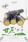 中国古典风养生甘蔗美食美味海报