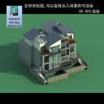 中式建筑 多层建筑 别墅模型
