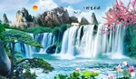 山水瀑布