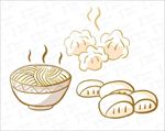 饺子 面条 馒头图标手绘