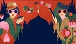 传统中式美女茶艺梅花艺时尚插图